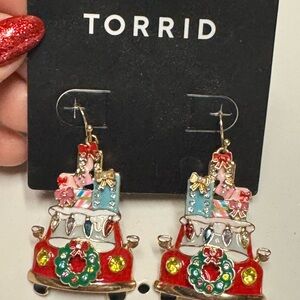 Torrid Holiday Car Earrings with Gifts and Wreath